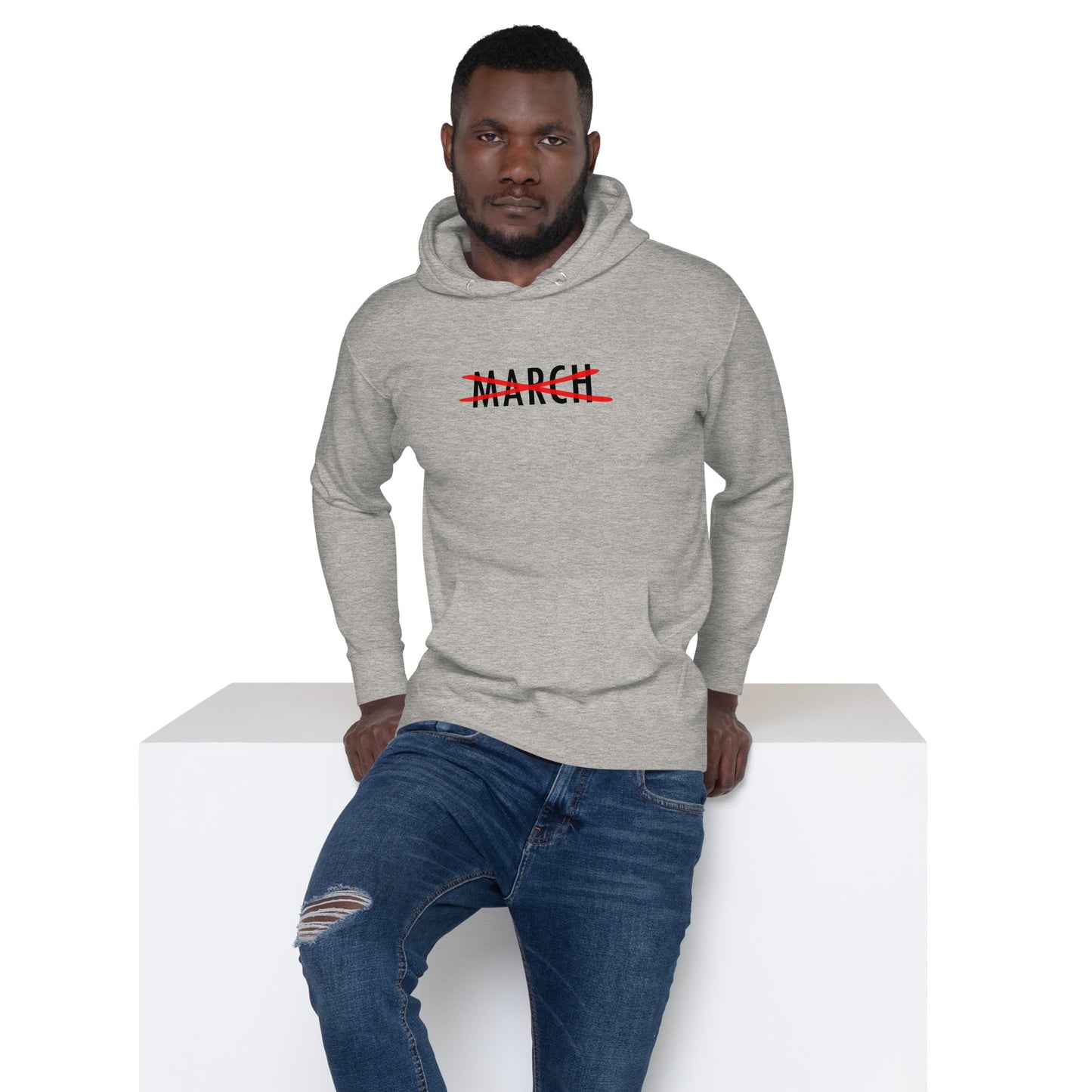 Cancel March Black Lettering Unisex Hoodie