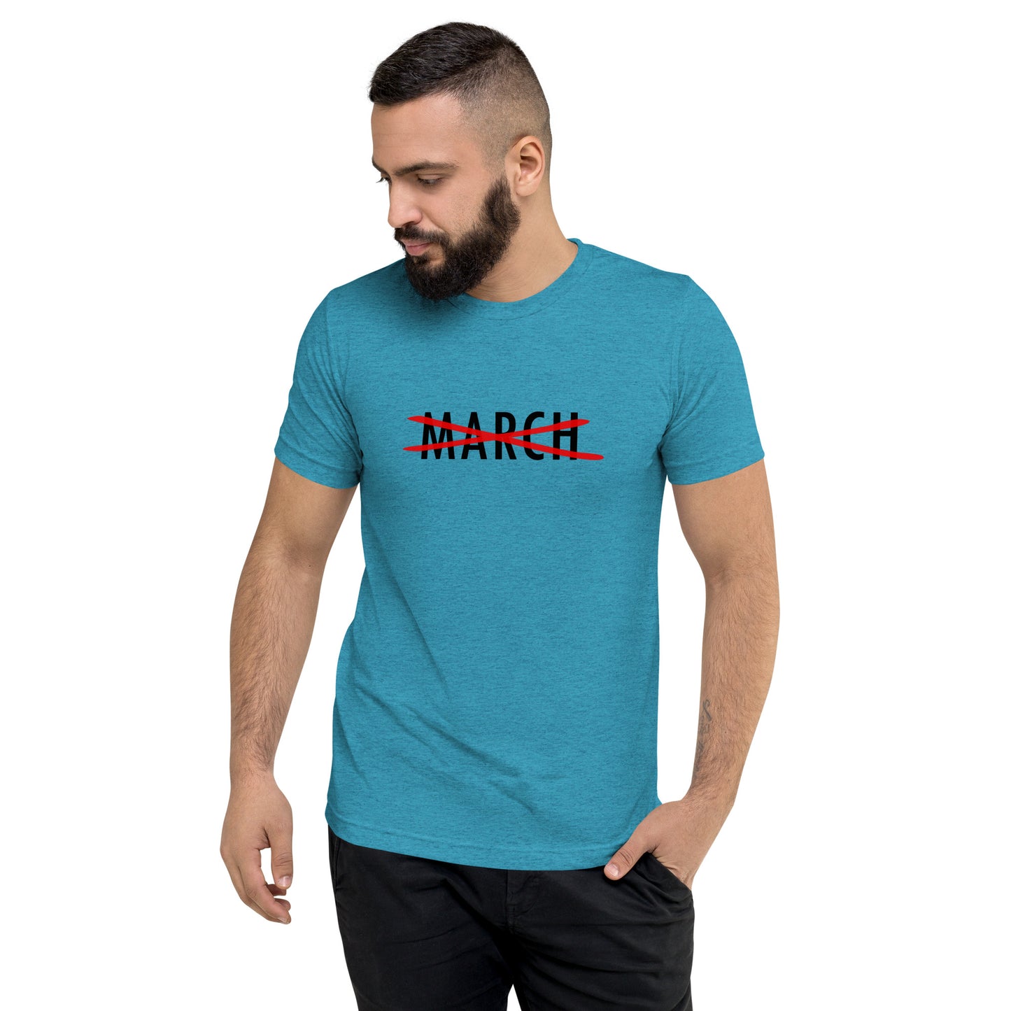 Cancel March Black Lettering Short Sleeve T-shirt