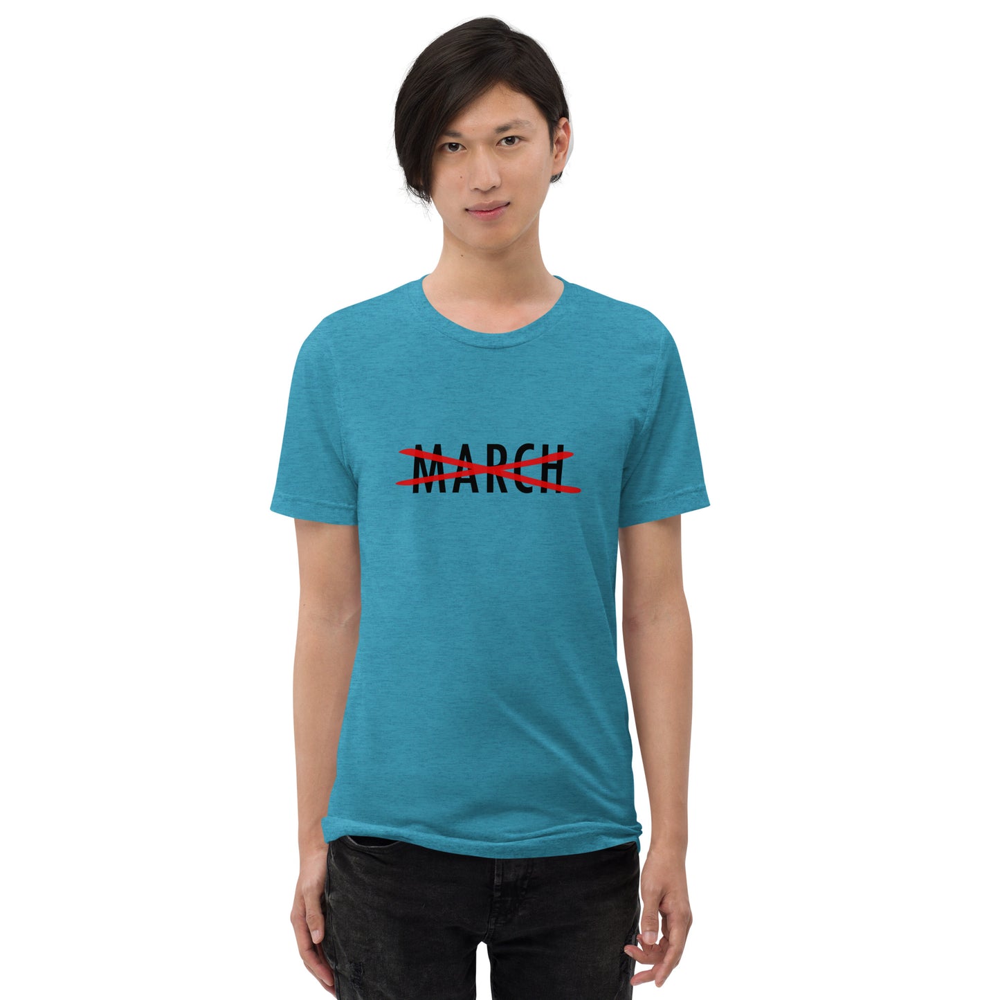 Cancel March Black Lettering Short Sleeve T-shirt