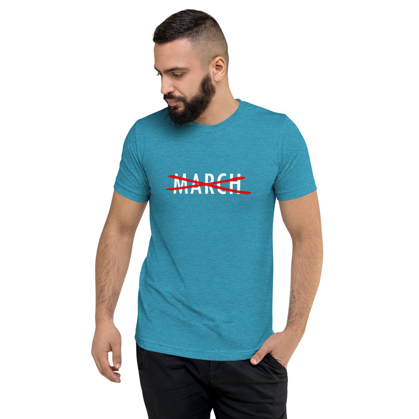 Cancel March White Lettering Short Sleeve T-shirt