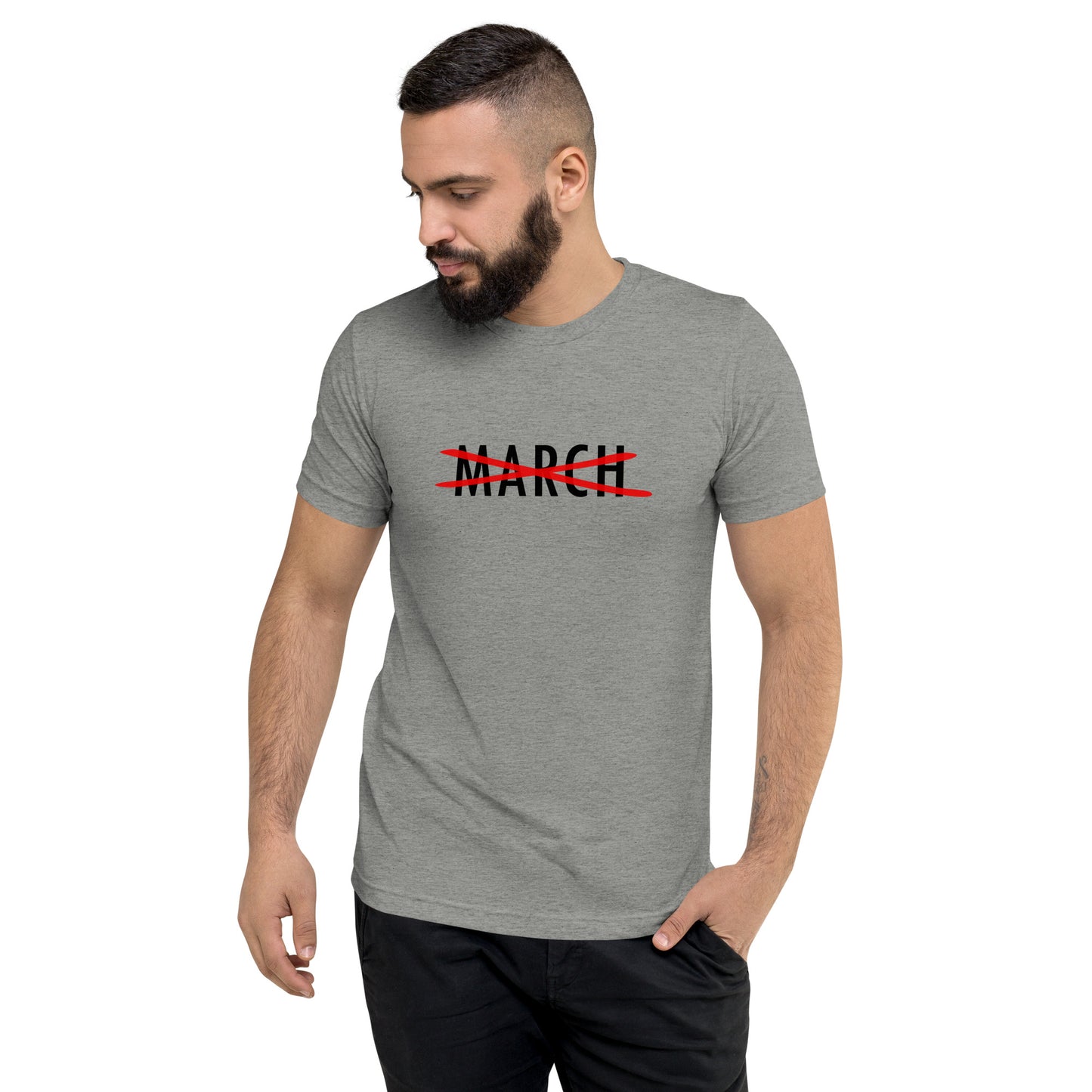 Cancel March Black Lettering Short Sleeve T-shirt