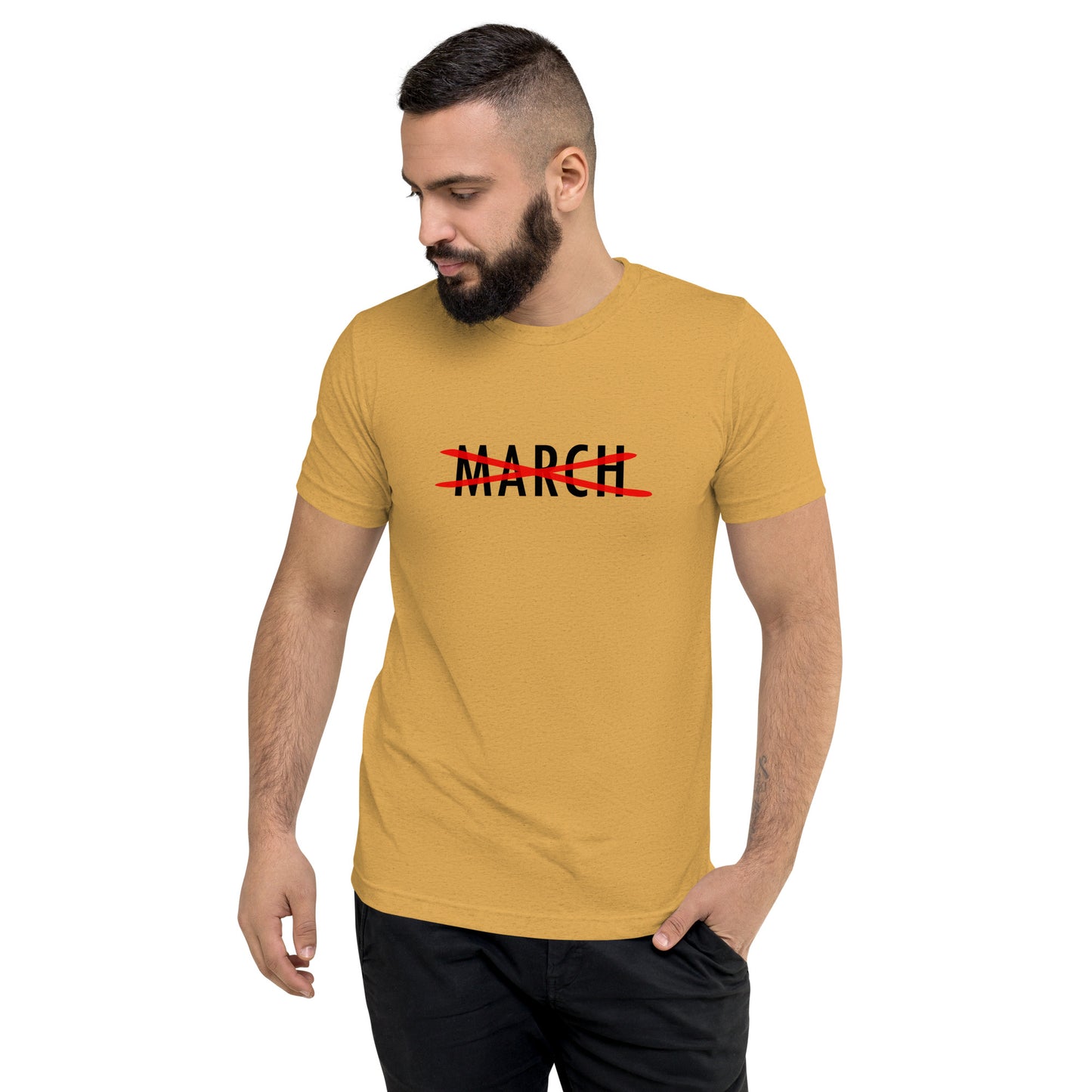 Cancel March Black Lettering Short Sleeve T-shirt