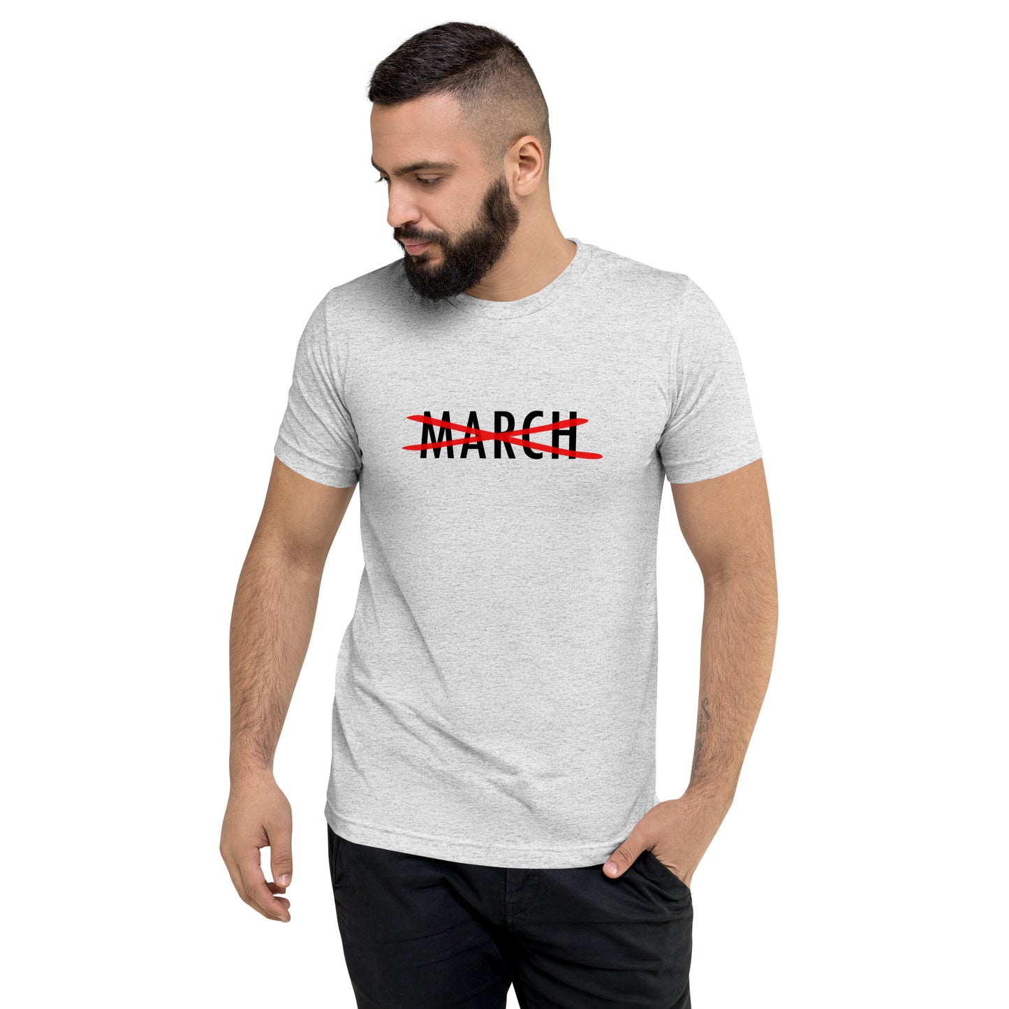 Cancel March Black Lettering Short Sleeve T-shirt